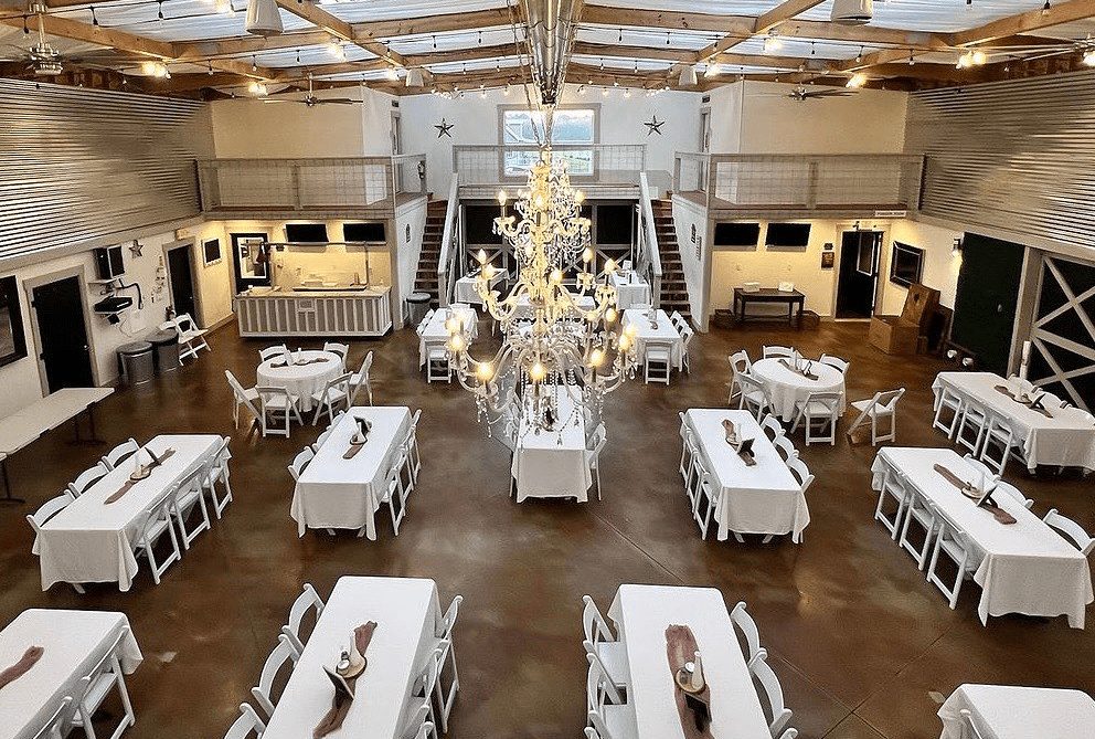 Grand White Barn reception hall