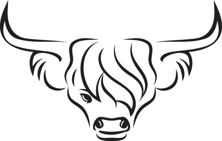 Cedar Pond Farms Highland cow mark — black
