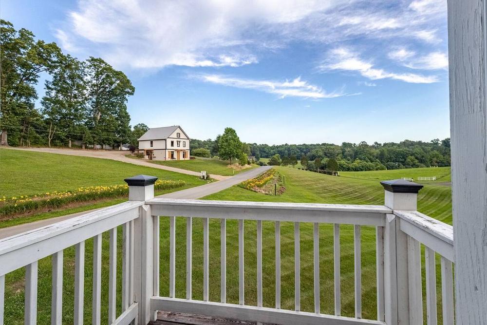 View of the farm from the Milkbarn second-story balcony