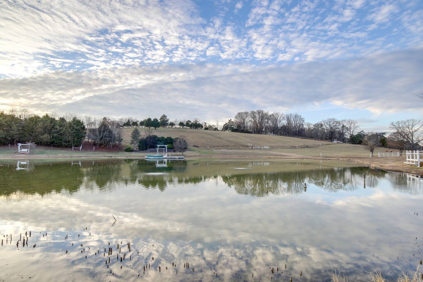 Barndo 2B at Cedar Pond Farms — three-bedroom barndominium lodging on the farm, with the Highland herd a short walk away.