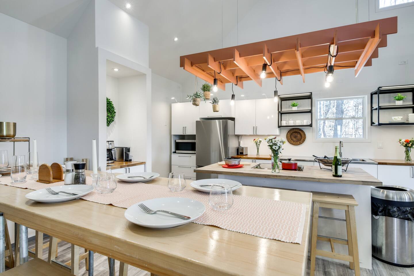 Barndo 2B at Cedar Pond Farms — three-bedroom barndominium lodging on the farm, with the Highland herd a short walk away.